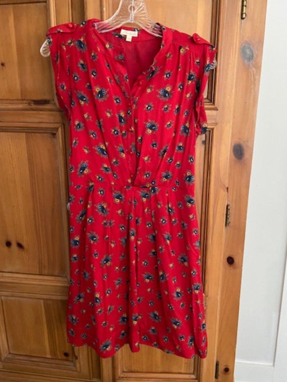 Shoshanna Red Floral Silk Dress